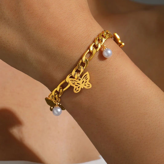 Circe Butterfly & Pearl Bracelet