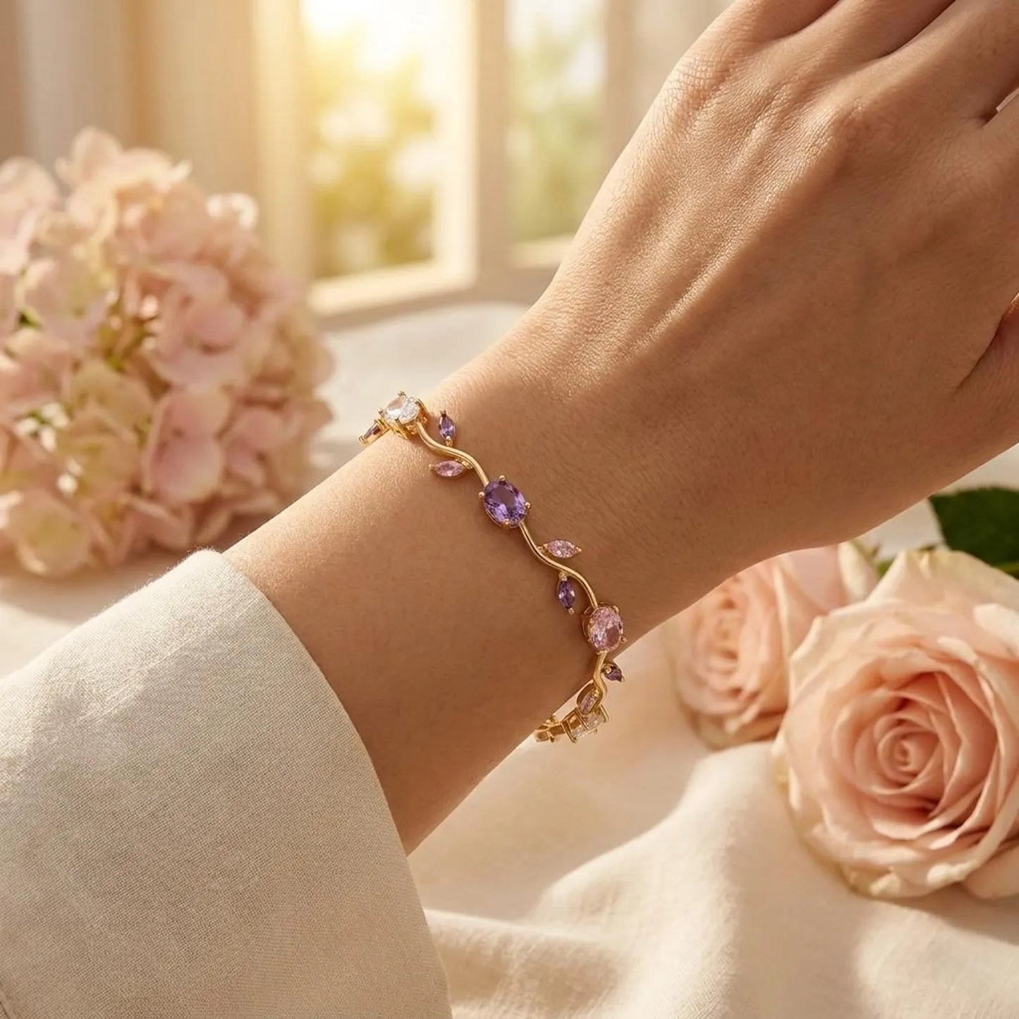 Pastel Tulip Flower Bracelet