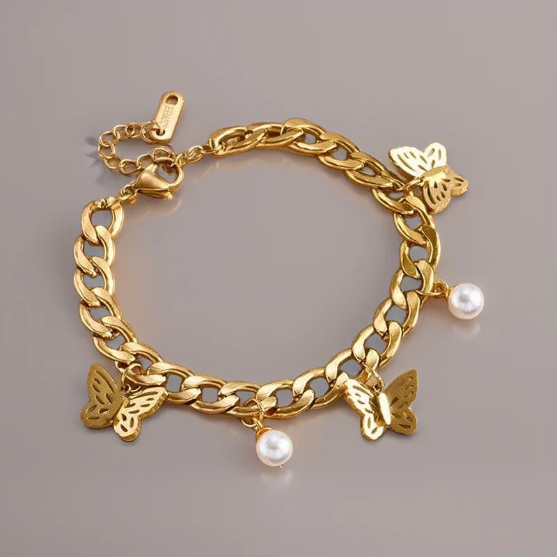 Circe Butterfly & Pearl Bracelet